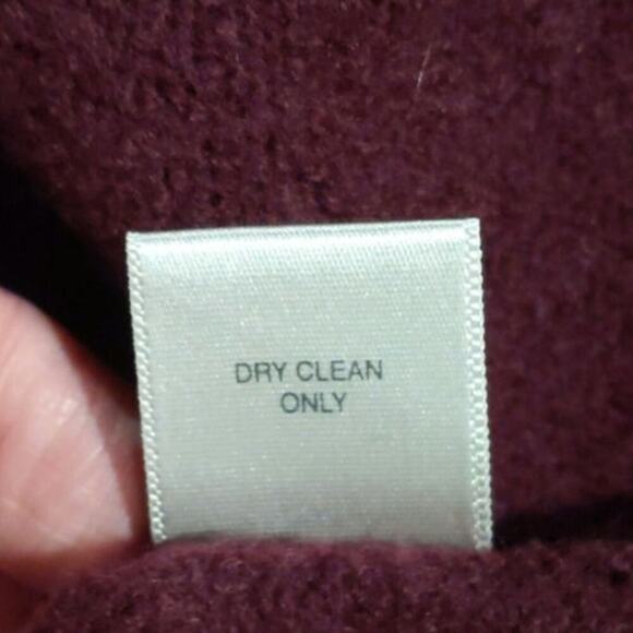 Christopher & Banks Y2K 100% Wool Embroidered Blazer Cardigan Burgundy Small - Picture 8 of 9